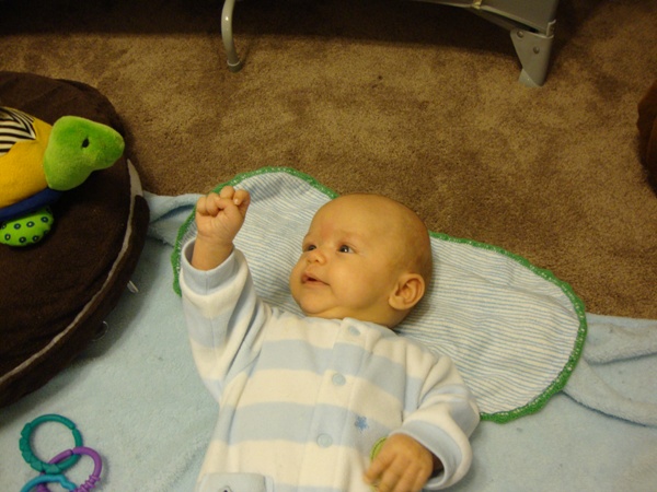 Cody looking at hand