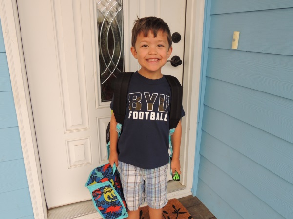 Cody on the first day of kindergarten
