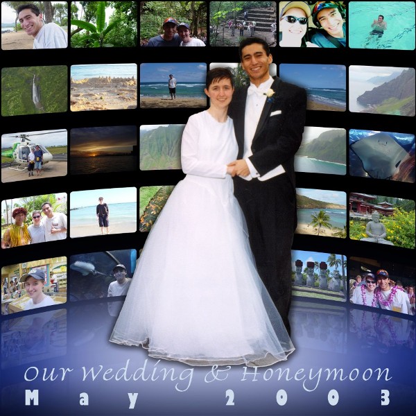 Collage of wedding and honeymoon pictures