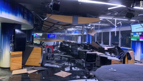 Damaged news studio