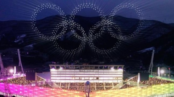 Olympic rings by drones