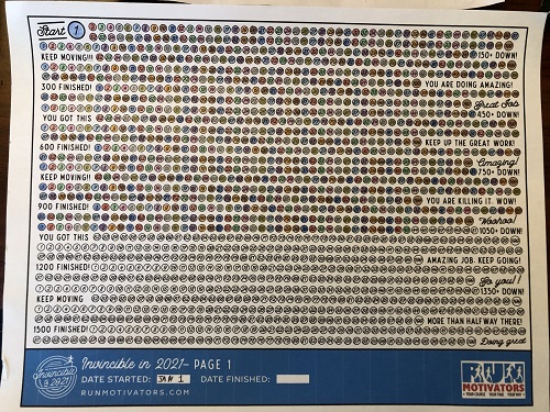 Tracker showing 1043 kms complete